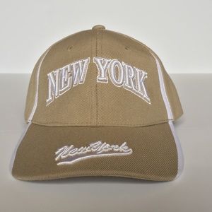 Khaki White New York Sports Cap Hat